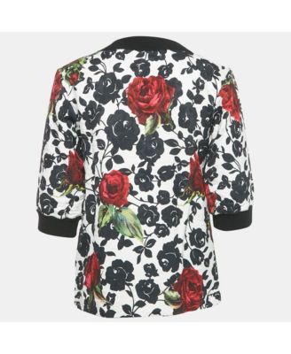 Women's Rose Print Jacquard Jumper