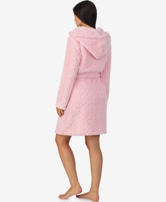 Cuddl Dud Women's Short Long-Sleeve Hooded Wrap Robe