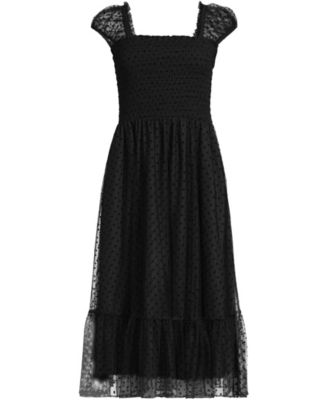 Women's Flocked Chiffon Midi Dress