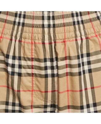 Women's Check Print Cotton Contrast Side Trim Louane Trousers