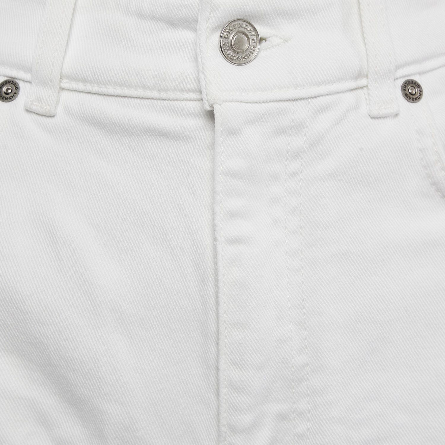 Women's White Denim Distress Pocket Detail Shorts