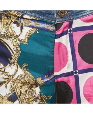 Women's Pre-Owned D&g Multicolor Patchwork Denim Bermuda Shorts