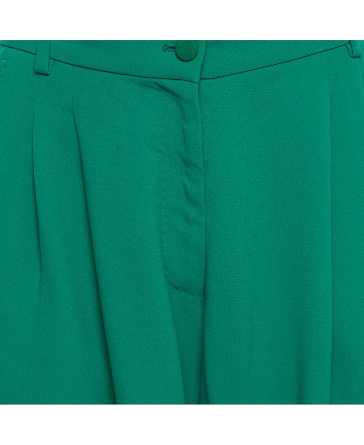Pre-Owned Dolce & Gabbana Women's Green Crepe Pleated Shorts