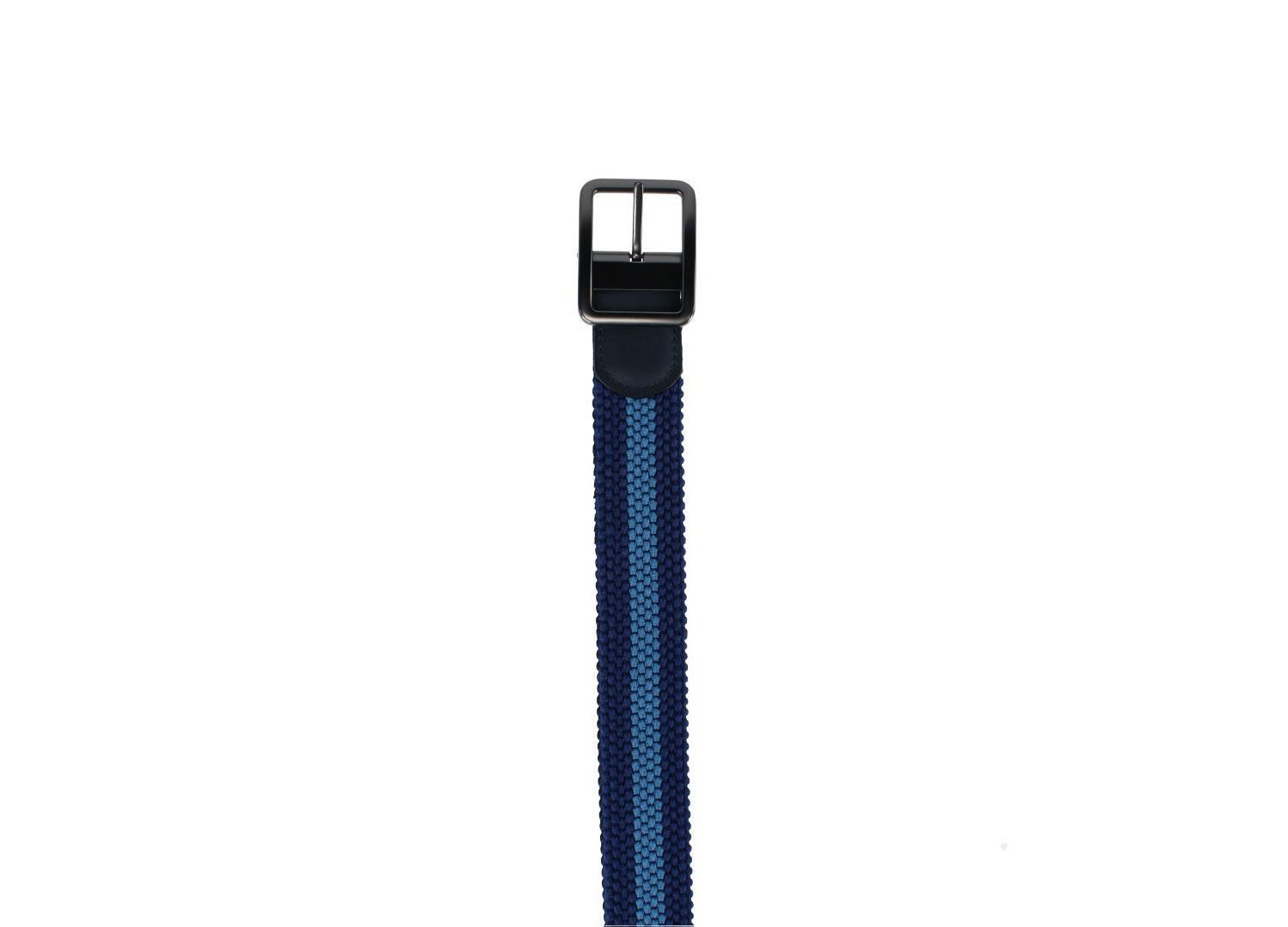 Big & Tall Arturo Black and Blue Striped Reversible Braided Belt