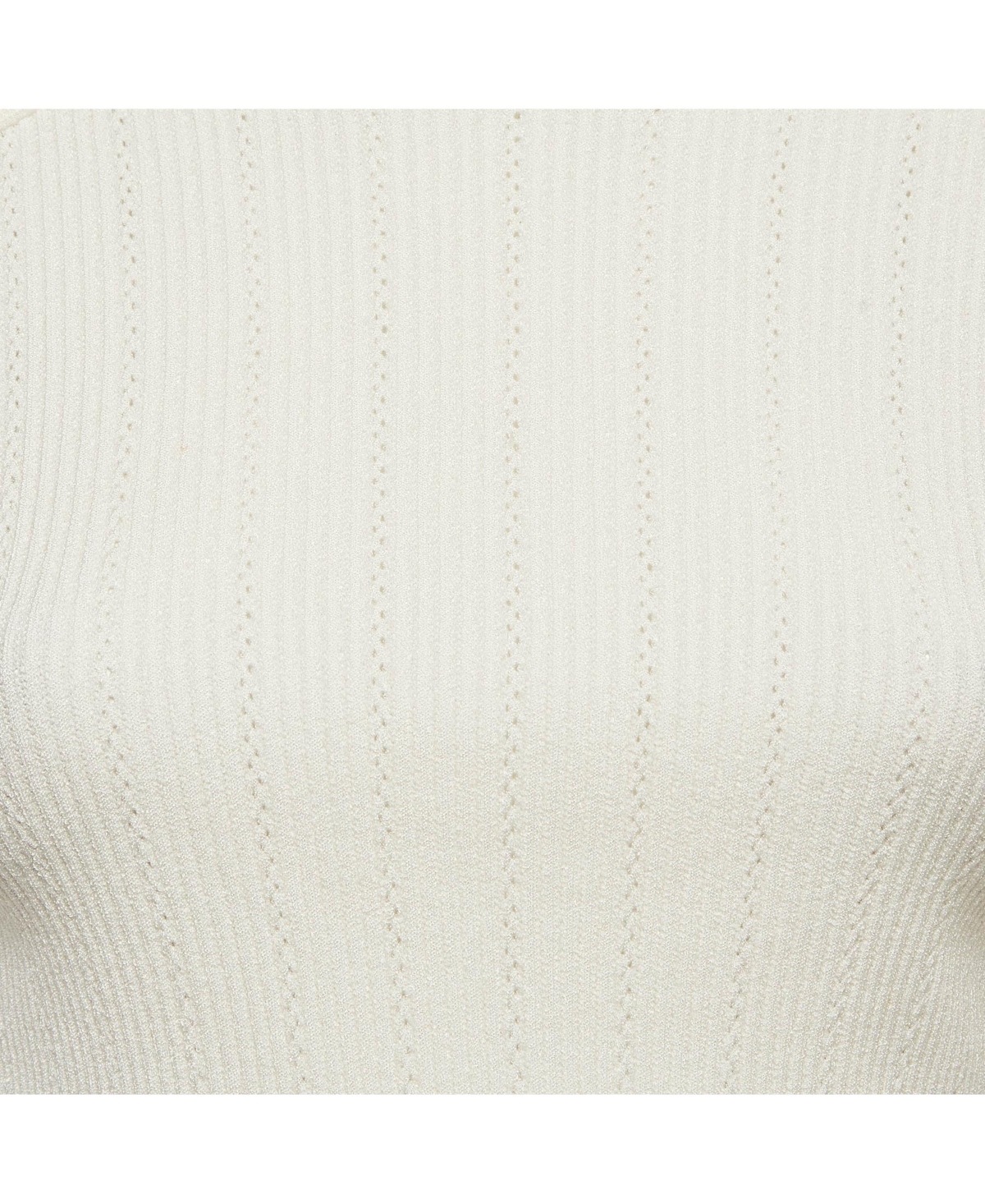 Pre-Owned Balmain Women's White Rib Knit Structured Shoulders Turtleneck Sweater