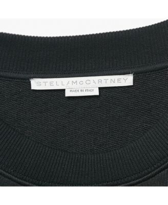 Women's Black Studded Logo Cotton Knit Oversized Sweatshirt