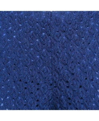 Women's Blue Patterned Knit Pants