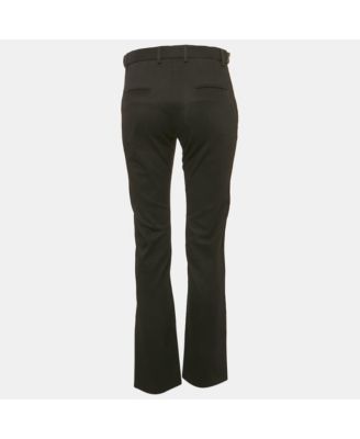 Women's Black Gabardine Belt Detail Trousers