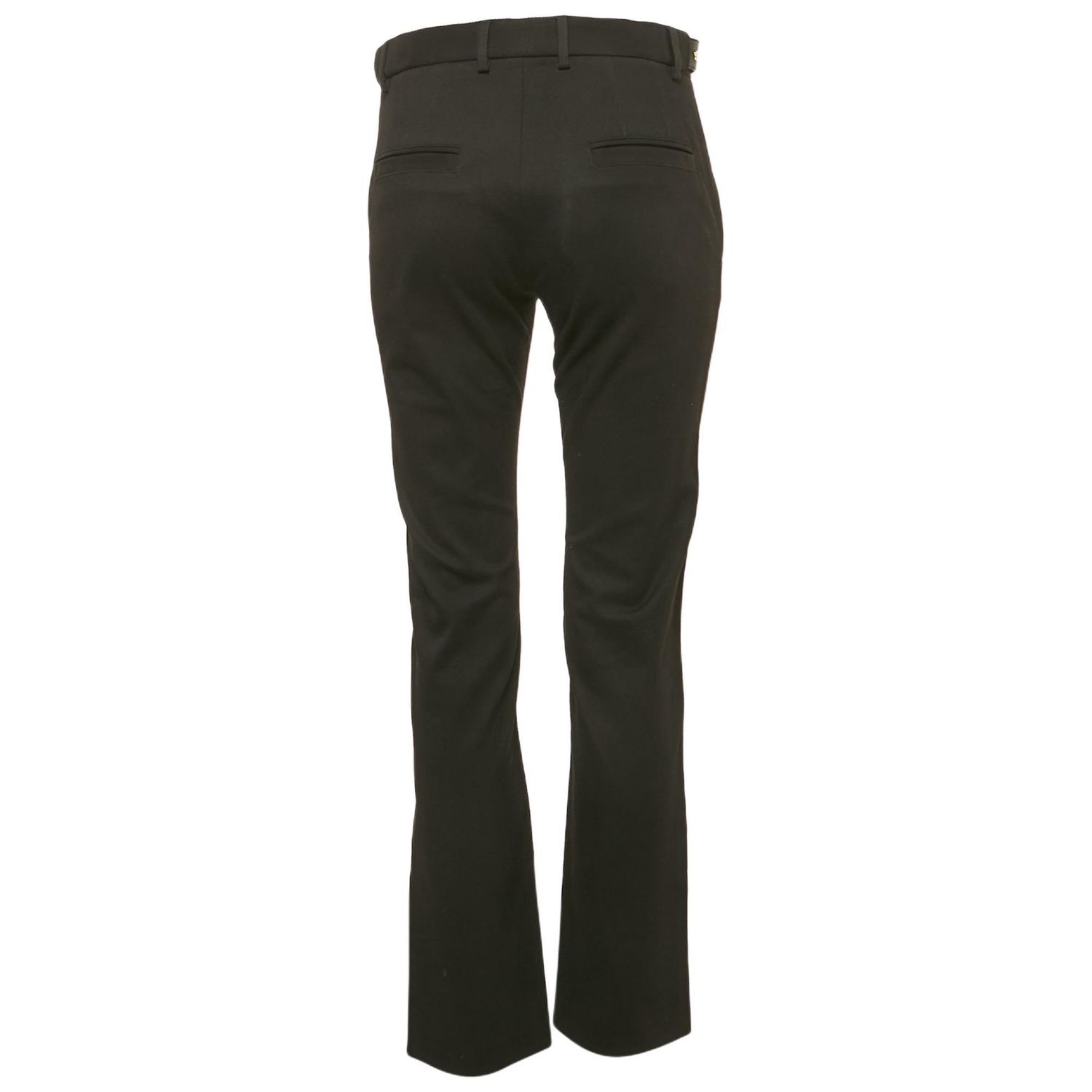 Women's Black Gabardine Belt Detail Trousers