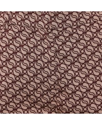 Women's Pink/red Jacquard Wide Leg Pants