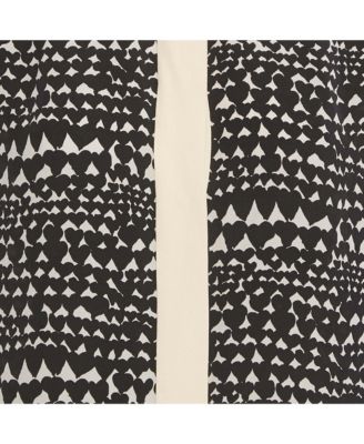 Women's Monochrome Heart Print Silk Full Sleeves Blouse