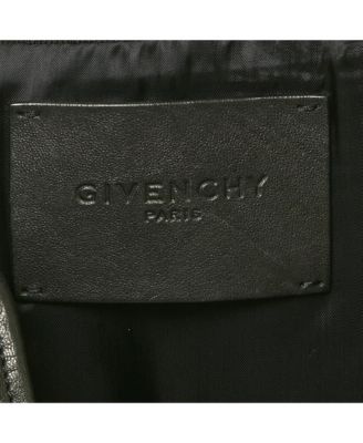 Men's Black Leather Monogram Bomber Jacket