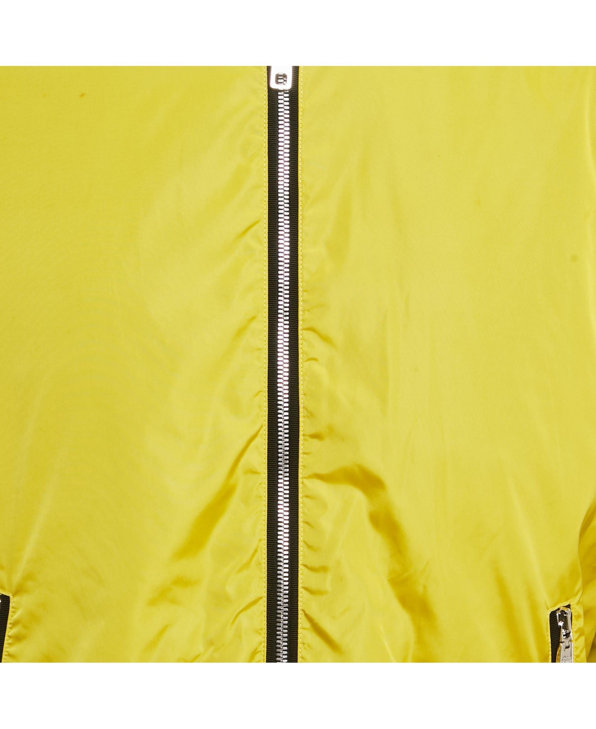 Pre-Owned Dolce & Gabbana Men's Yellow Nylon Zip-Up Bomber Jacket