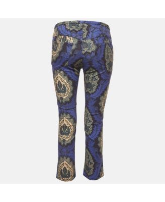 Women's Etoile Purple Floral Print Cotton Lace-Up Trousers