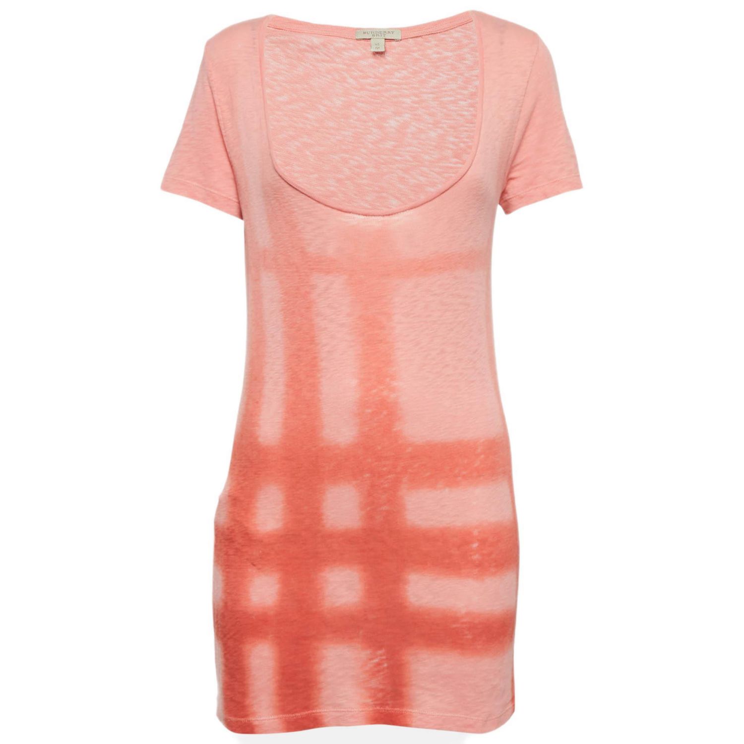 Women's Brit Check Sprayed Cotton Scoop Neck T-Shirt