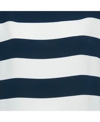 Women's Blue/white Striped Crepe Oversized Top