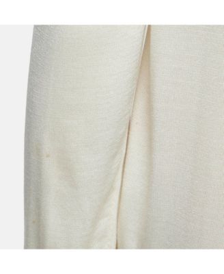 Women's Cream Printed Silk Cardigan