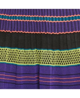 Women's Pre-Owned M Missoni Purple/multicolor Patterned Knit Maxi Skirt