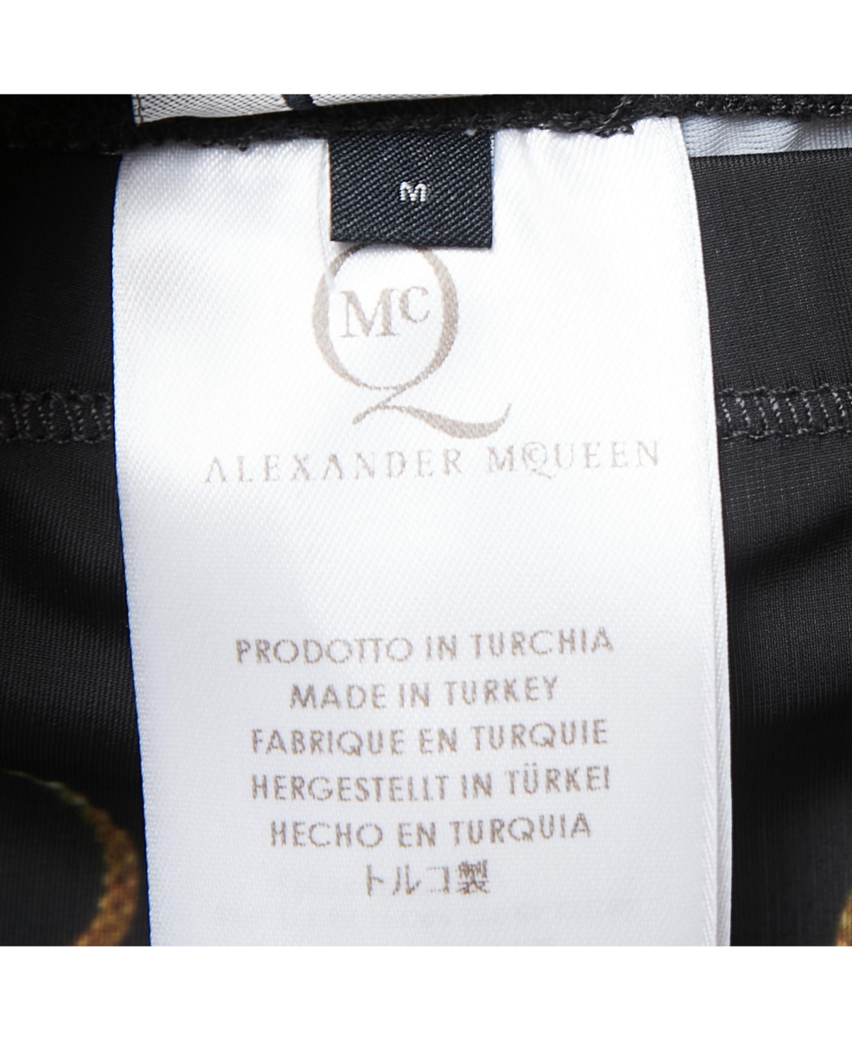Pre-Owned Alexander Mcqueen Women's Black Zipper Print Jersey Leggings