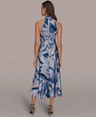 Women's Halter Neck A-Line Midi Dress