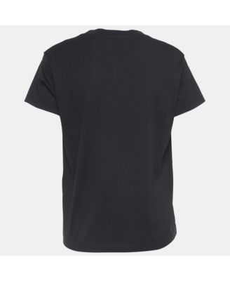 Women's Black Blurred Logo Print Half Sleeve T-Shirt