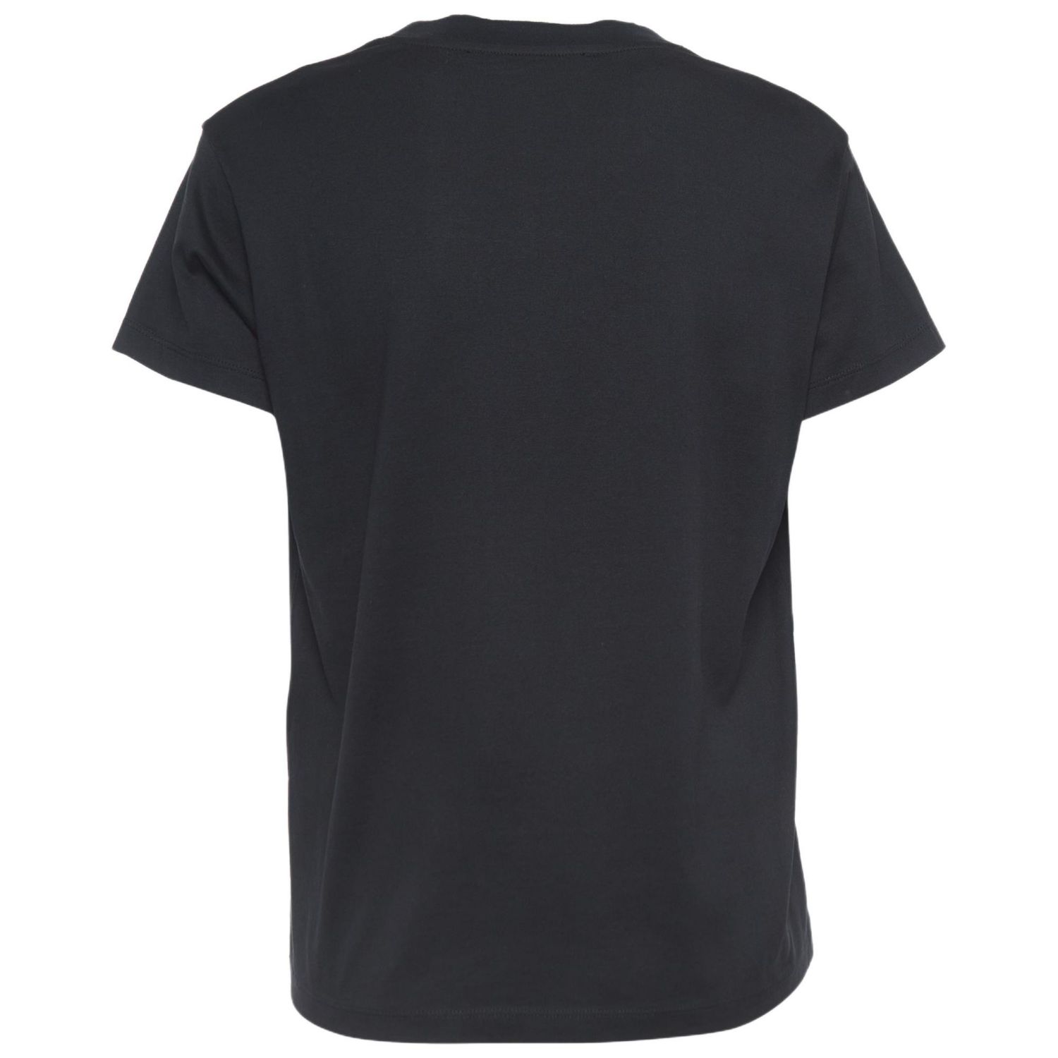Women's Black Blurred Logo Print Half Sleeve T-Shirt