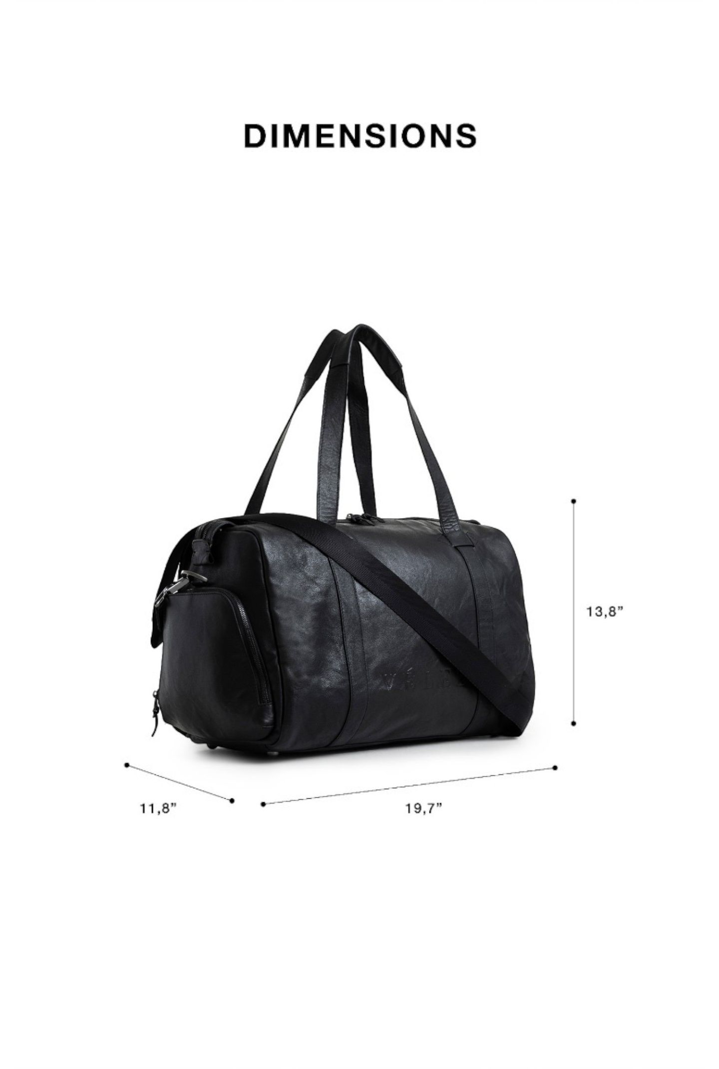 Женская сумка Velez Essential Hand-Aged Bowling Handbag, цвет: Чёрный — фото 4