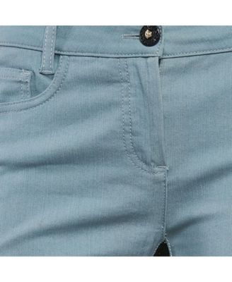 Women's Blue/black Denim And Cotton Skinny Jeans