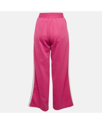 Women's Pink Cotton Jersey Side Striped Track Pants