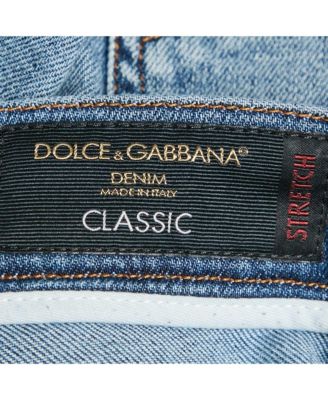 Men's Blue Distressed Denim Classic Jeans