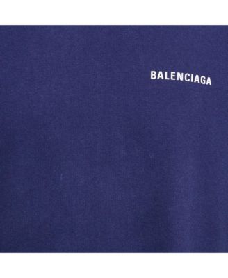 Men's Unisex Blue Logo Print Jersey T-Shirt