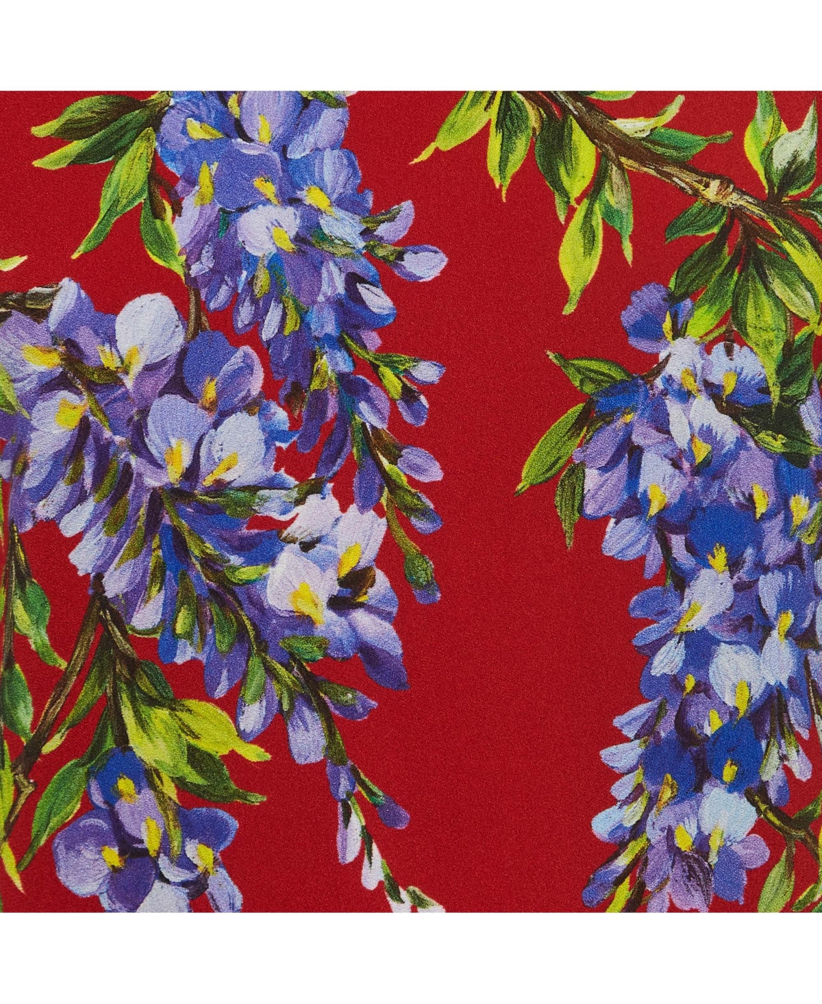 Pre-Owned Dolce & Gabbana Women's Red Floral Print Crepe Short Sleeve Blouse