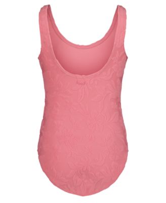 Girls' 7-16 Floral Loop One-Piece Swimsuit