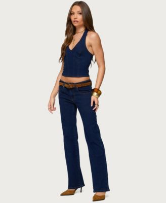 Women's Jemima Contrast Stitch Low Rise Jeans