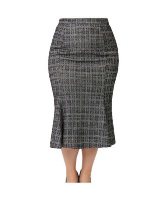 Plus Size Boucle Trumpet Skirt