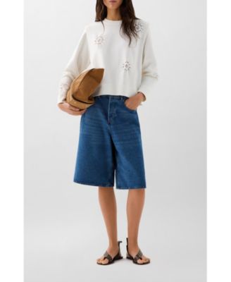 Women's Padded Sun Crochet Sweater