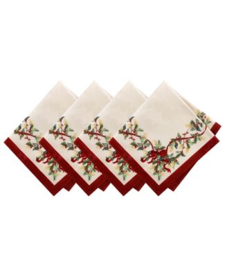 Winter Bows and Garland Napkins, Set of 4
