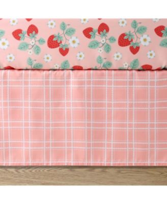 Crib Bedding Set for Baby Girls, Strawberry Sweet, 3 Pieces