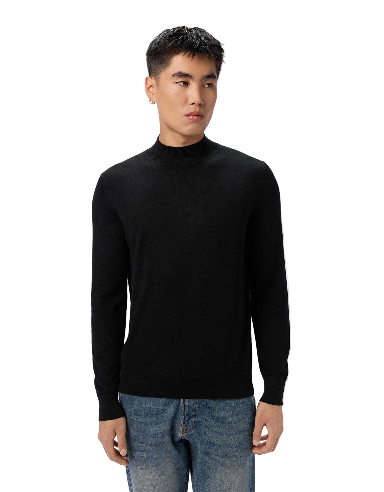 Men's Men Cashmere Silk High Neck Sweater
