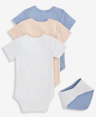 Baby Boys' Traffic Patrol Cotton Bodysuits & Bib, 4-Piece Set