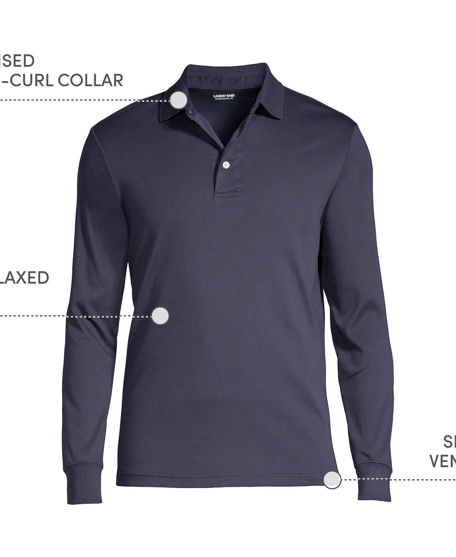 Big & Tall Long Sleeve Super Soft Supima Polo Shirt