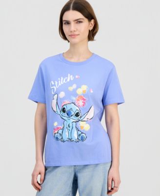 Juniors' Stitch Floral Graphic T-Shirt