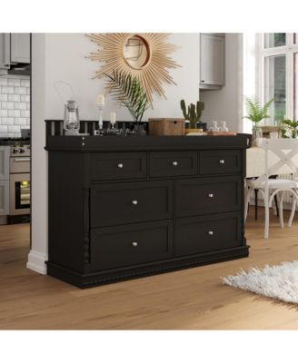 Changing Table with 7-Drawers, Guardrail Top, Anti-Tip Safety Feature