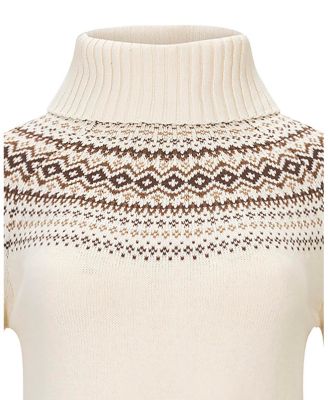 Women's Organic Long Sleeve Turtleneck Intarsia Sweater Dress