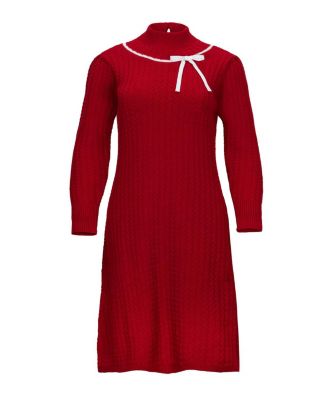 Women's Organic Mock Neck Cable Sweater Dress