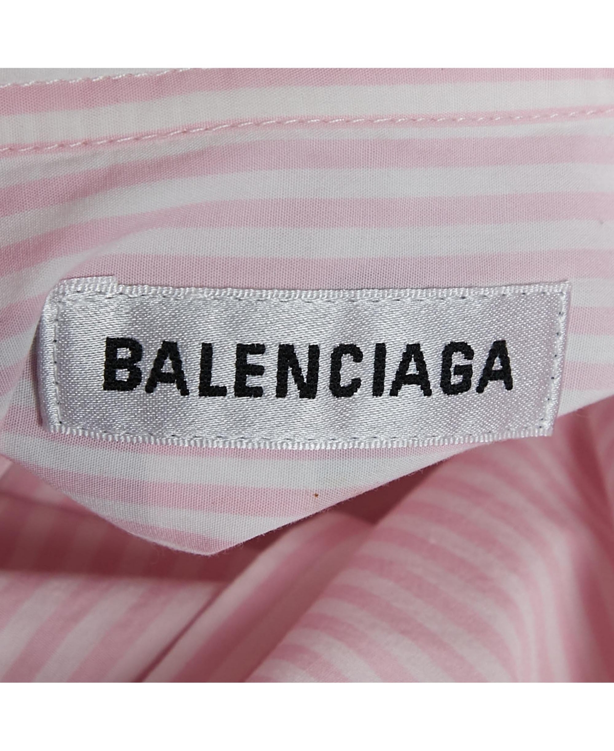 Pre-Owned Balenciaga Women's Stripe Cotton Neck Tie Detail Oversized Shirt