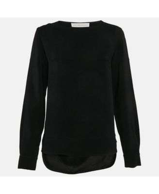 Women's Black Crepe High-Low Blouse