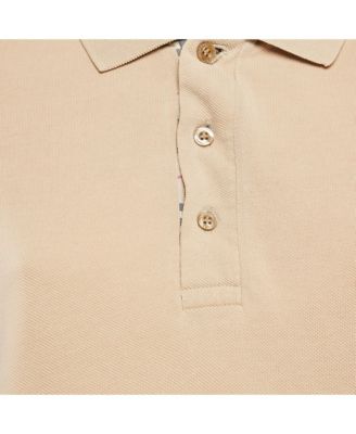Women's Beige Cotton Pique Polo T-Shirt