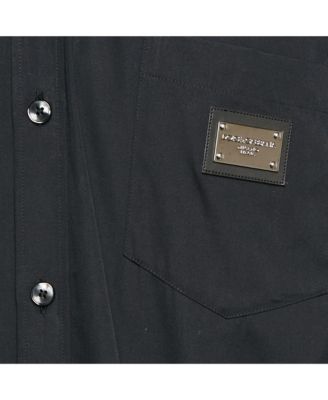 Men's Black Cotton Long Sleeve Shirt