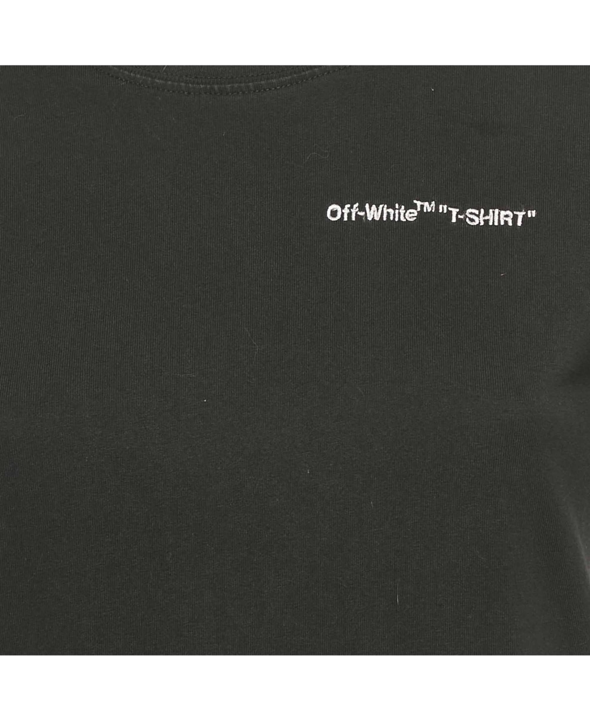 Pre-Owned Off-White Women's Black Logo Embroidered Jersey Crew Neck T-Shirt